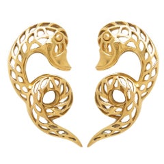 Lalaounis Serpent Yellow Gold Earrings
