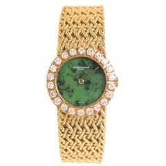 Vacheron Constantin Ladies yellow Gold Diamond Jadeite Dial Manual Wristwatch