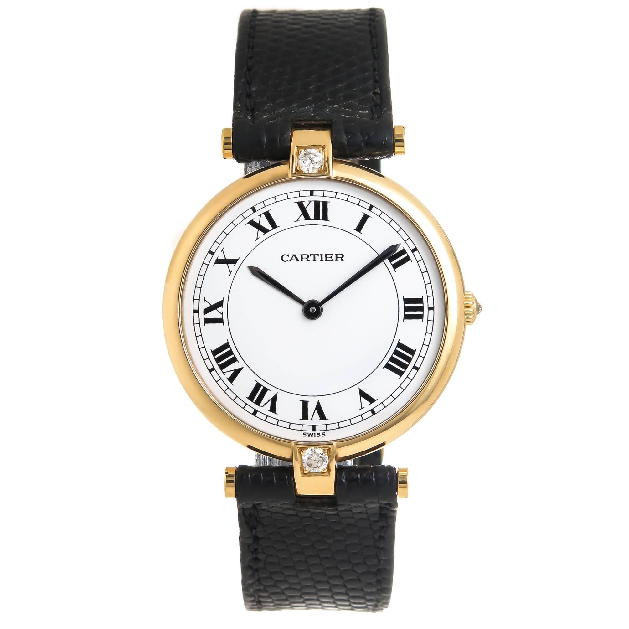 Cartier Vendome Large Gold Quartz Wristwatch