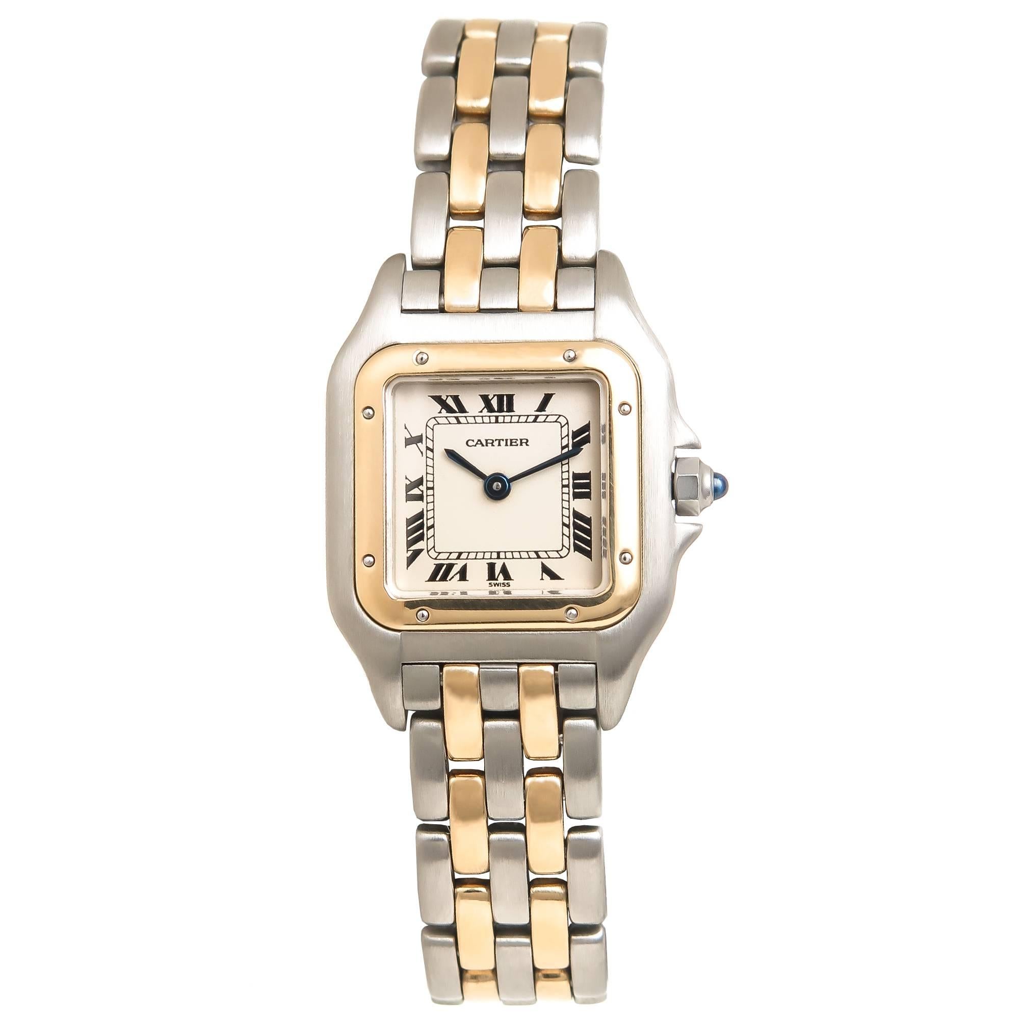 Cartier Panther Yellow Gold and Steel Ladies Quartz Watch