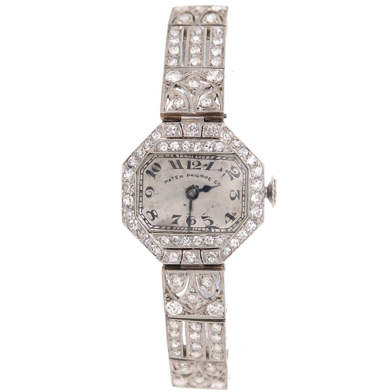 Patek Philippe Lady's Platinum and Diamond Wristwatch