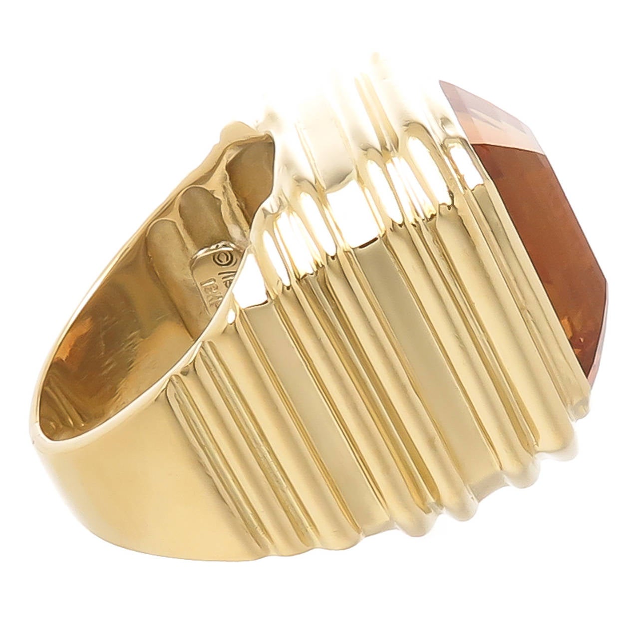 Women's Marlene Stowe Step Cut Citrine Large Gold Ring