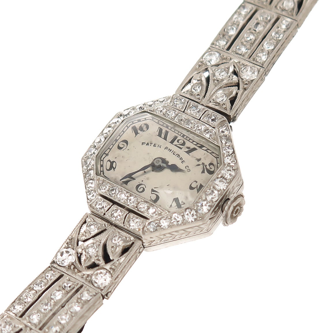 Edwardian Patek Philippe Lady's Platinum and Diamond Wristwatch
