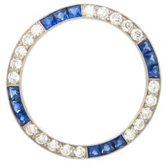 Vintage Oscar Heyman Platinum Diamond and Sapphire Circle Brooch