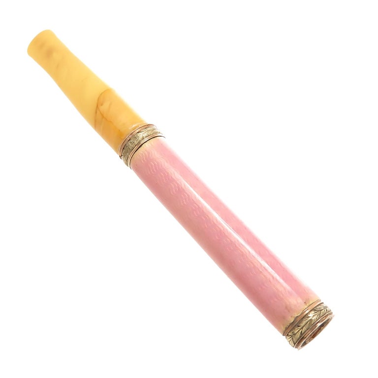 faberge cigarette holder Faberge Gold and Enamel Cigarette Holder in Original Box at 1stDibs