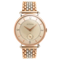LeCoultre Rose Gold Stainless Steel Manual Wristwatch, circa 1940s 10