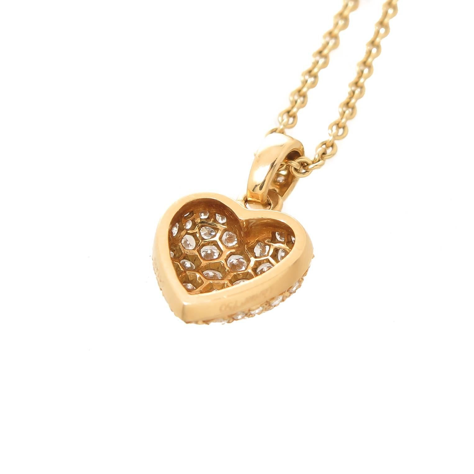 Women's Cartier Diamond Pave Heart Pendant Necklace