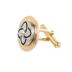 Cartier Diamond Platinum and Gold Cufflinks