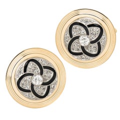 Cartier Diamond Platinum and Gold Cufflinks 12