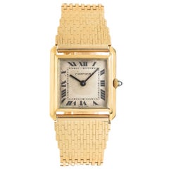 Cartier Yellow Gold Tank manual wind Bracelet Wristwatch, circa 1950 3