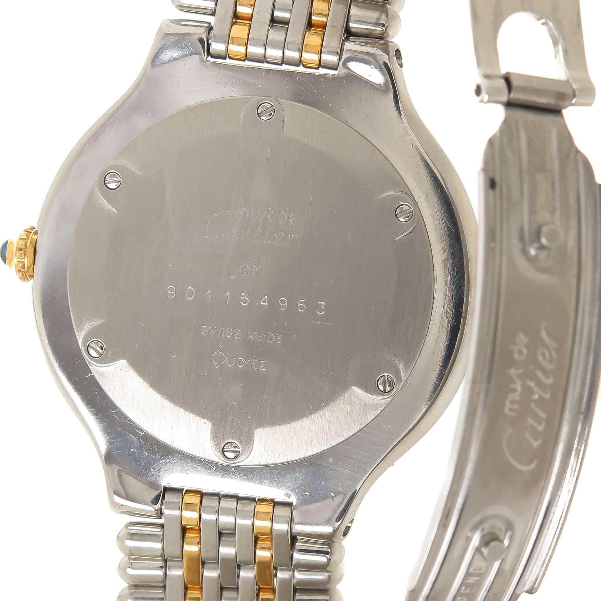 Cartier Yellow Gold Stainless Steel Must De Cartier 21 Quartz Wristwatch 1