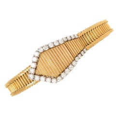 Patek Philippe Yellow Gold Diamond Covered Bracelet Wristwatch Ref 3266/80 7