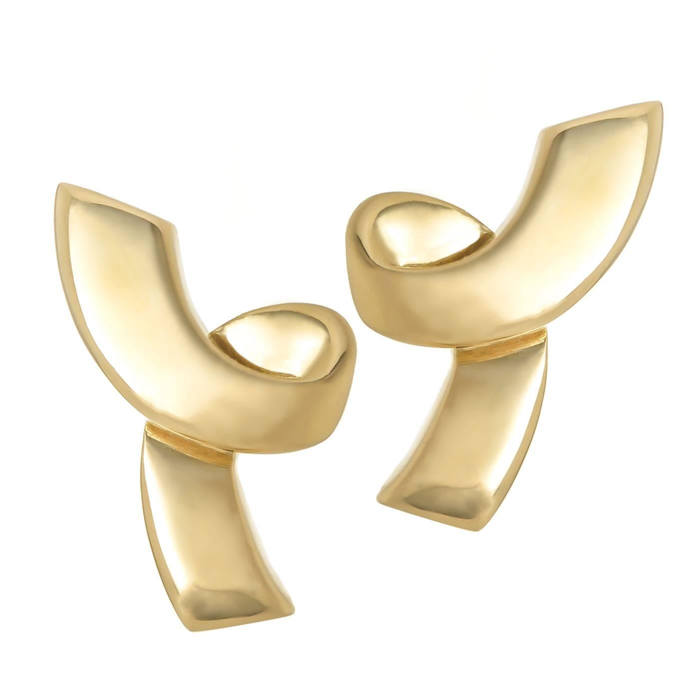Tiffany & Co. Paloma Picasso Swirl Bow Yellow Gold Earrings