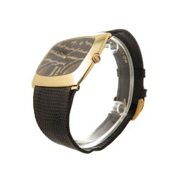 Corum  Peacock Feather Dial Oversize Manual Yellow Gold Wristwatch