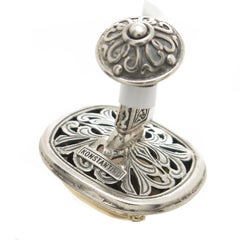 Boutons de manchette Konstantino Smokey Quartz Silver Gold