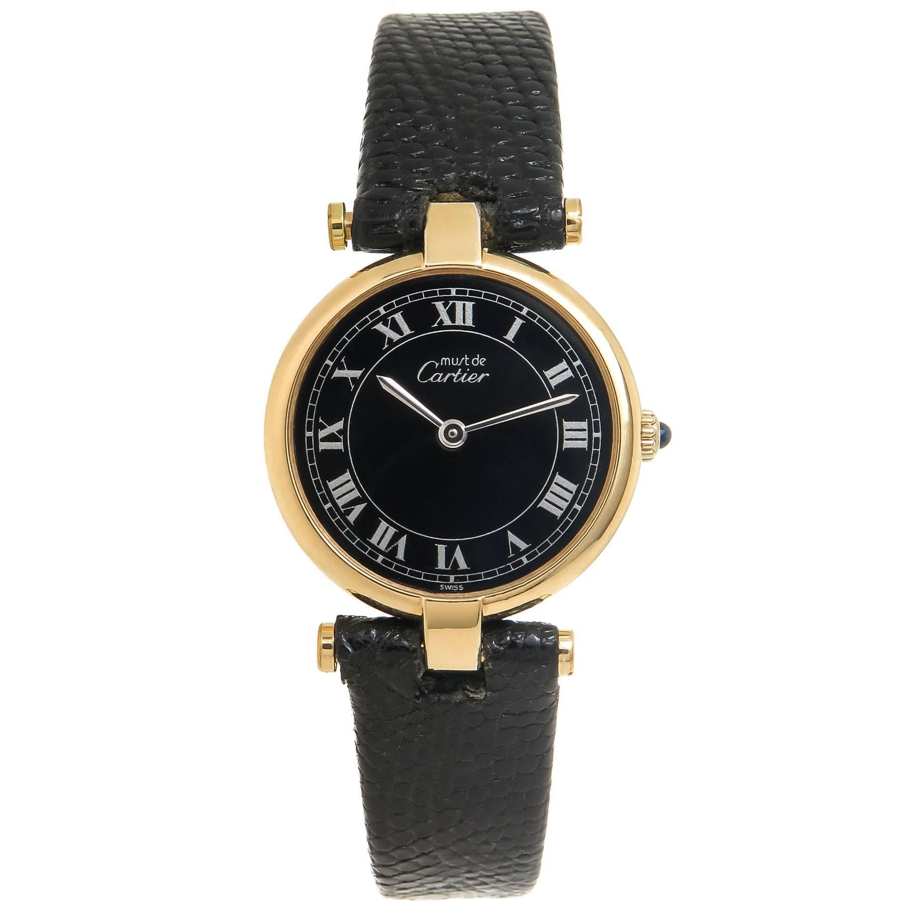 Cartier Ladies Vermeil Vendome Quartz Wristwatch