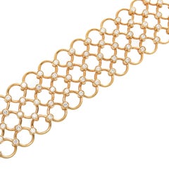 Tiffany & Co. Diamonds and Yellow Gold Circles Link Bracelet
