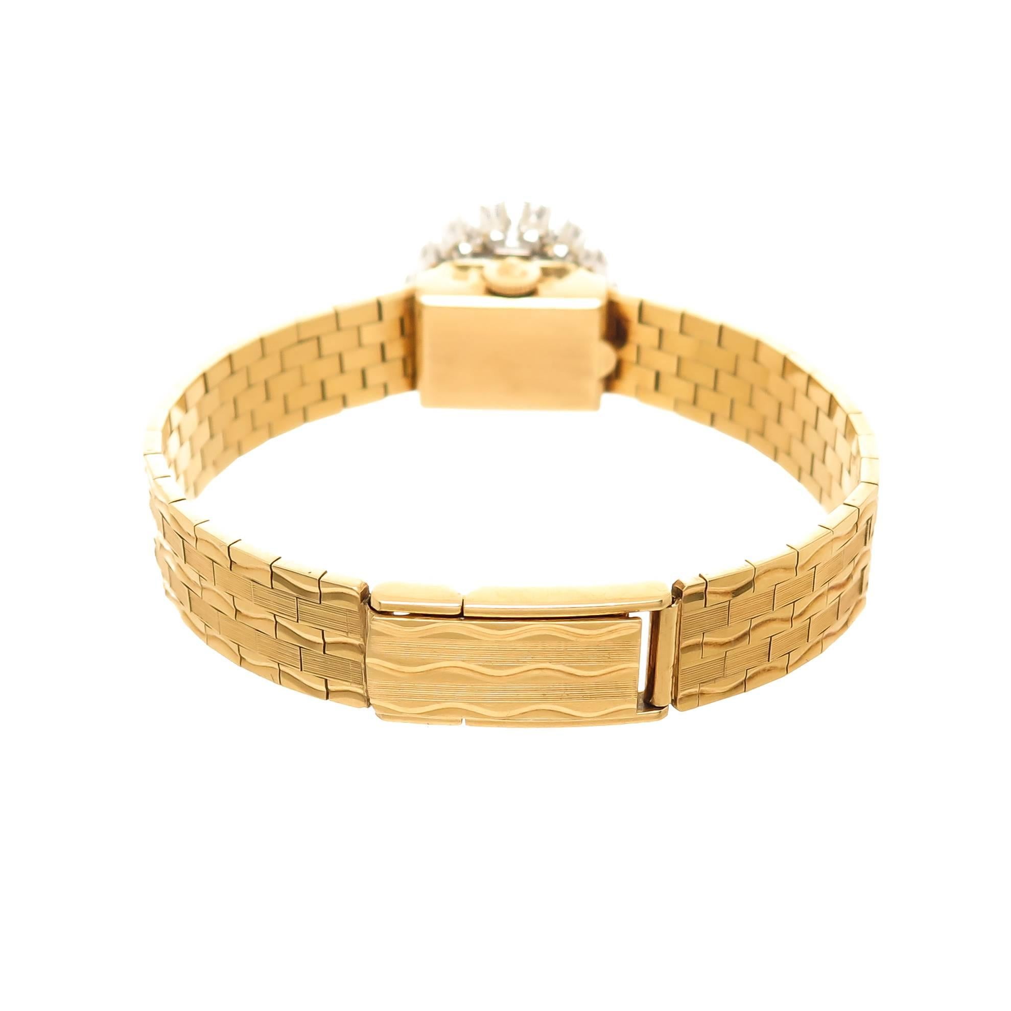Rolex Ladies Yellow Gold Diamond Covered Bracelet manual Wristwatch 1