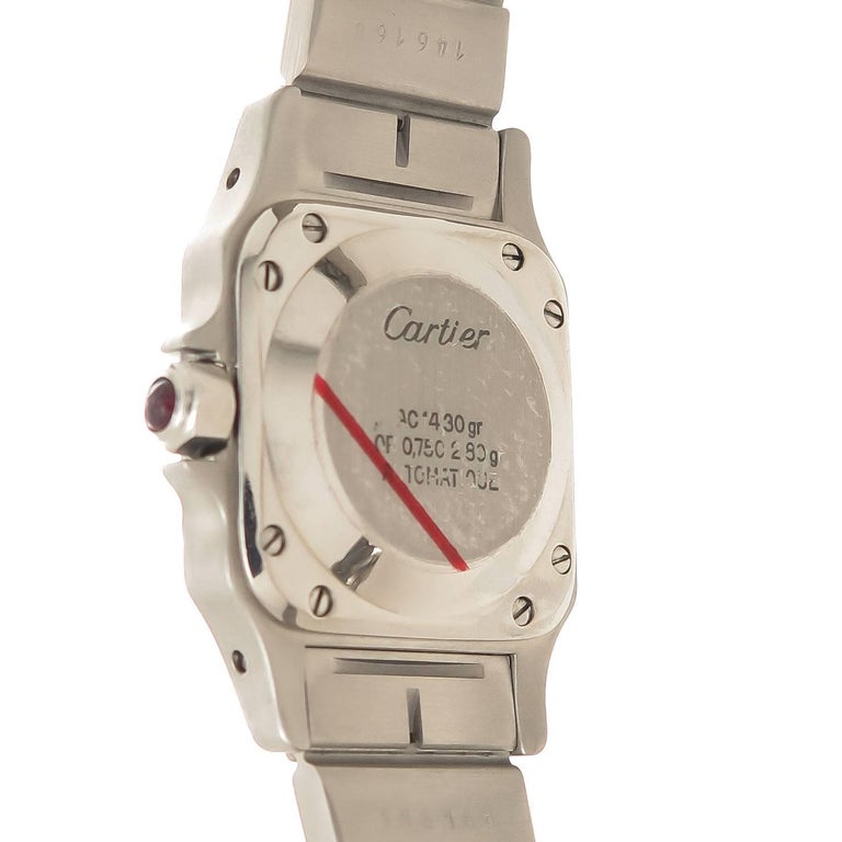Cartier Ladies Yellow Gold stainless Steel Santos Red Dial Automatic ...