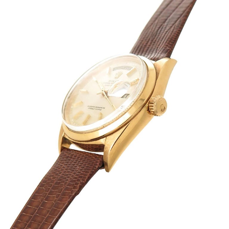 Rolex Yellow Gold President Day Date Pie Pan Dial Automatic Wristwatch