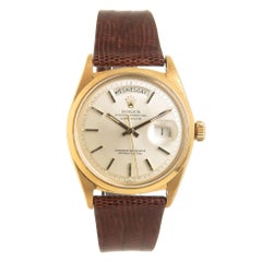 Used Rolex Yellow Gold President Day Date Pie Pan Dial Automatic Wristwatch Ref 1802 