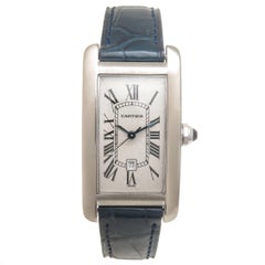 Cartier Montre-bracelet Tank américaine automatique de taille moyenne en or blanc