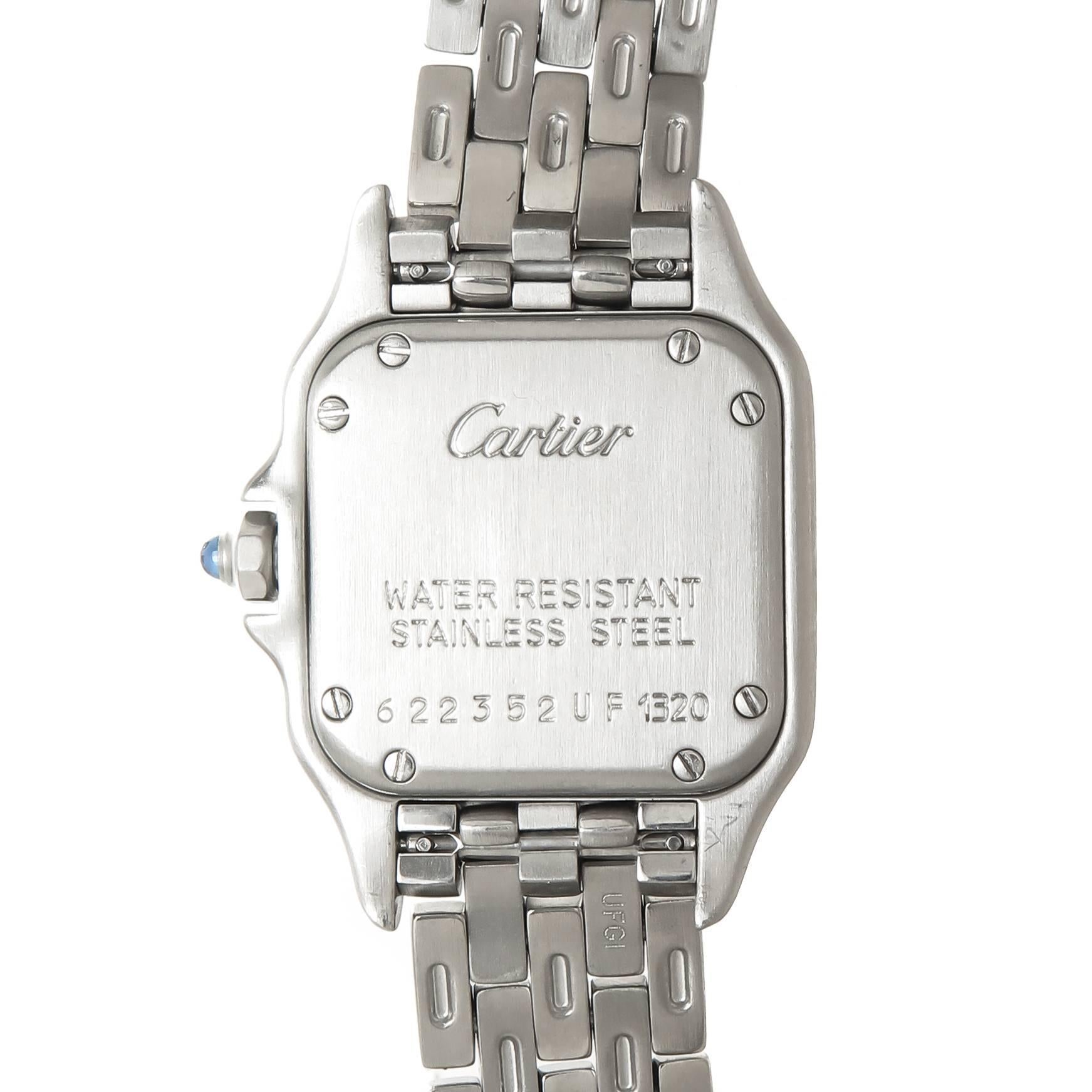 Women's Cartier Ladies Stainless Steel Panther Quartz Wristwatch