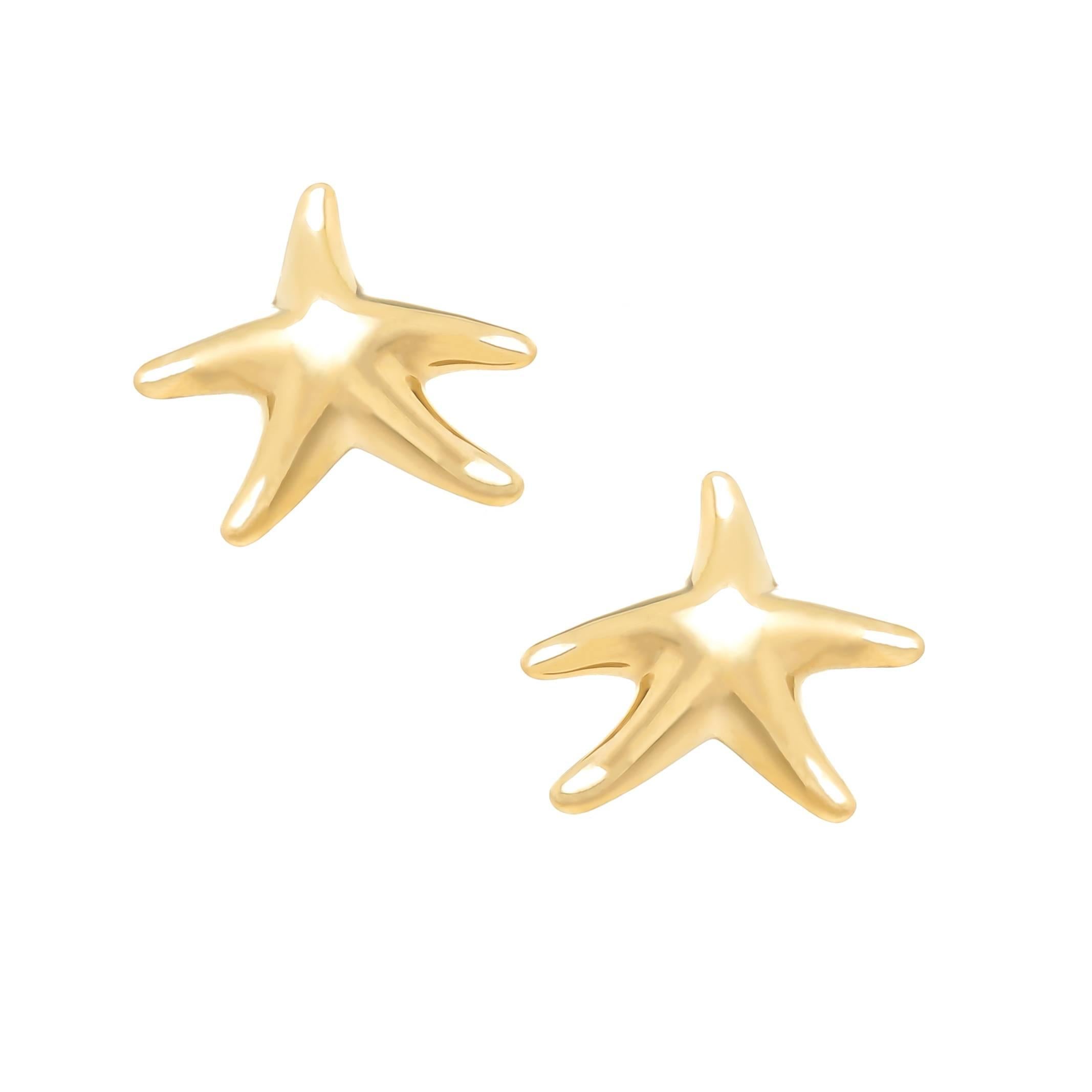 Tiffany & Co. Elsa Peretti Yellow Gold Starfish Earrings