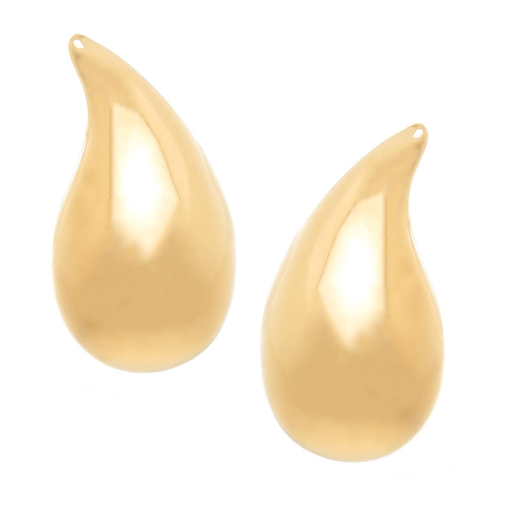 Tiffany & Co. Elsa Peretti Large Yellow Gold Classic Tear Drop Earrings