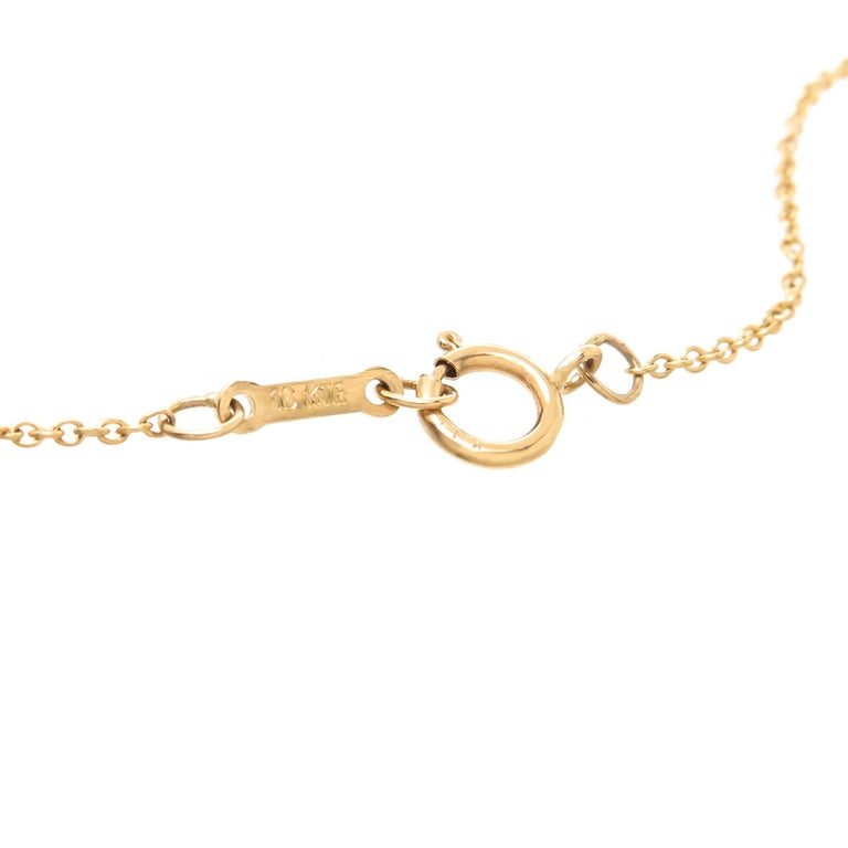 Tiffany and Co. Elsa Peretti Large Yellow Gold Bean Pendant Necklace at