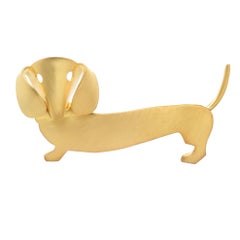 Vintage Vermeil Dachshund Dog Brooch