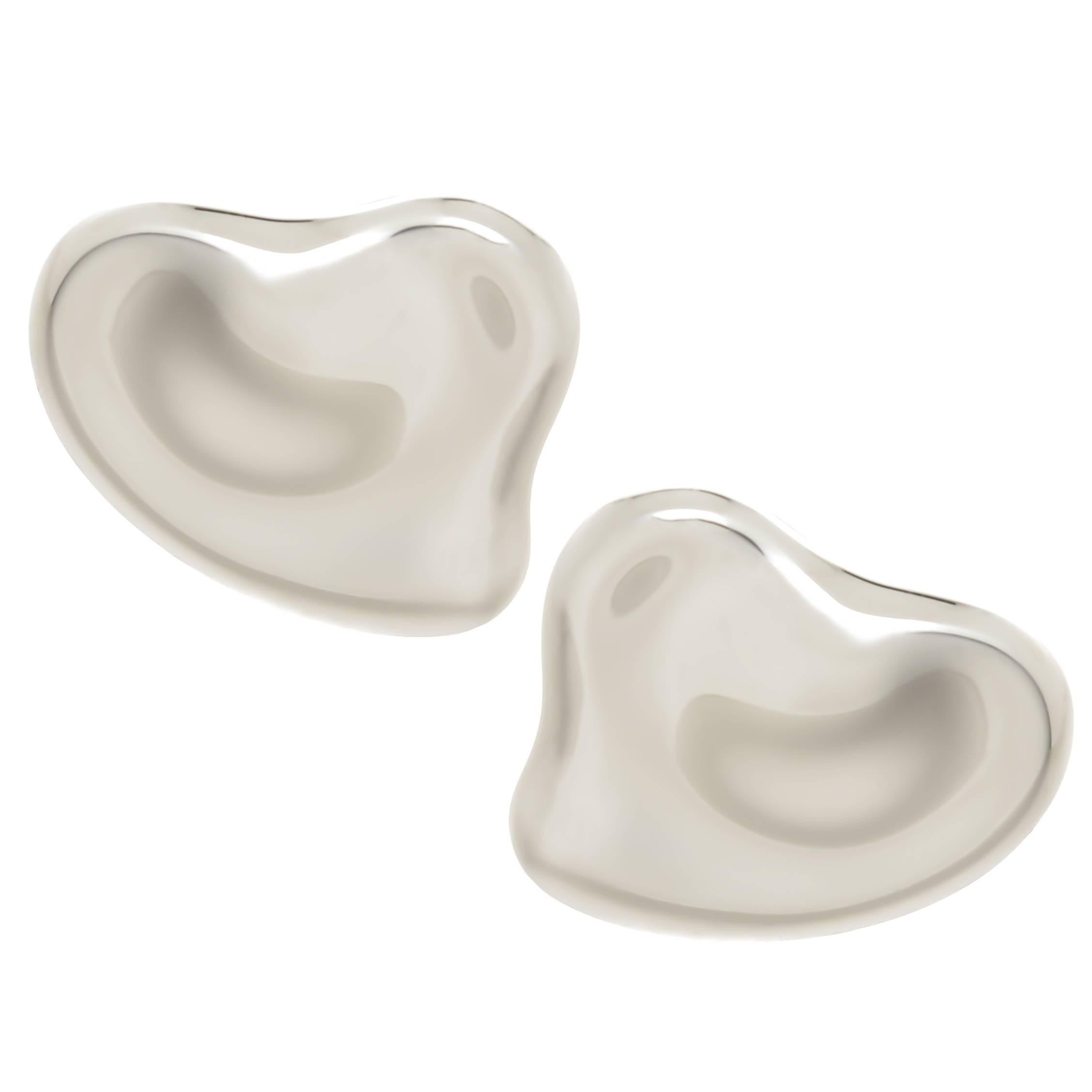 Tiffany & Co. Elsa Peretti Large Silver Heart Earrings