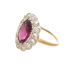 Antique 4 Carat Ruby and Diamond Ring
