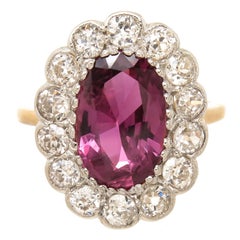 Antique 4 Carat Ruby and Diamond Ring