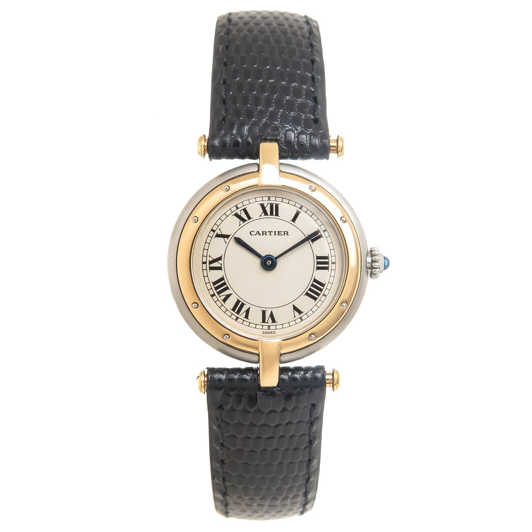 Cartier Ladies Yellow Gold Stainless Steel Panther Ronde Quartz Wristwatch