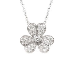 Van Cleef & Arpels Frivole Blumenanhänger aus Weißgold und Diamanten