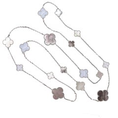 Van Cleef & Arpels Alhambra Magic White Gold Mother-of-Pearl Chalcedony Necklace