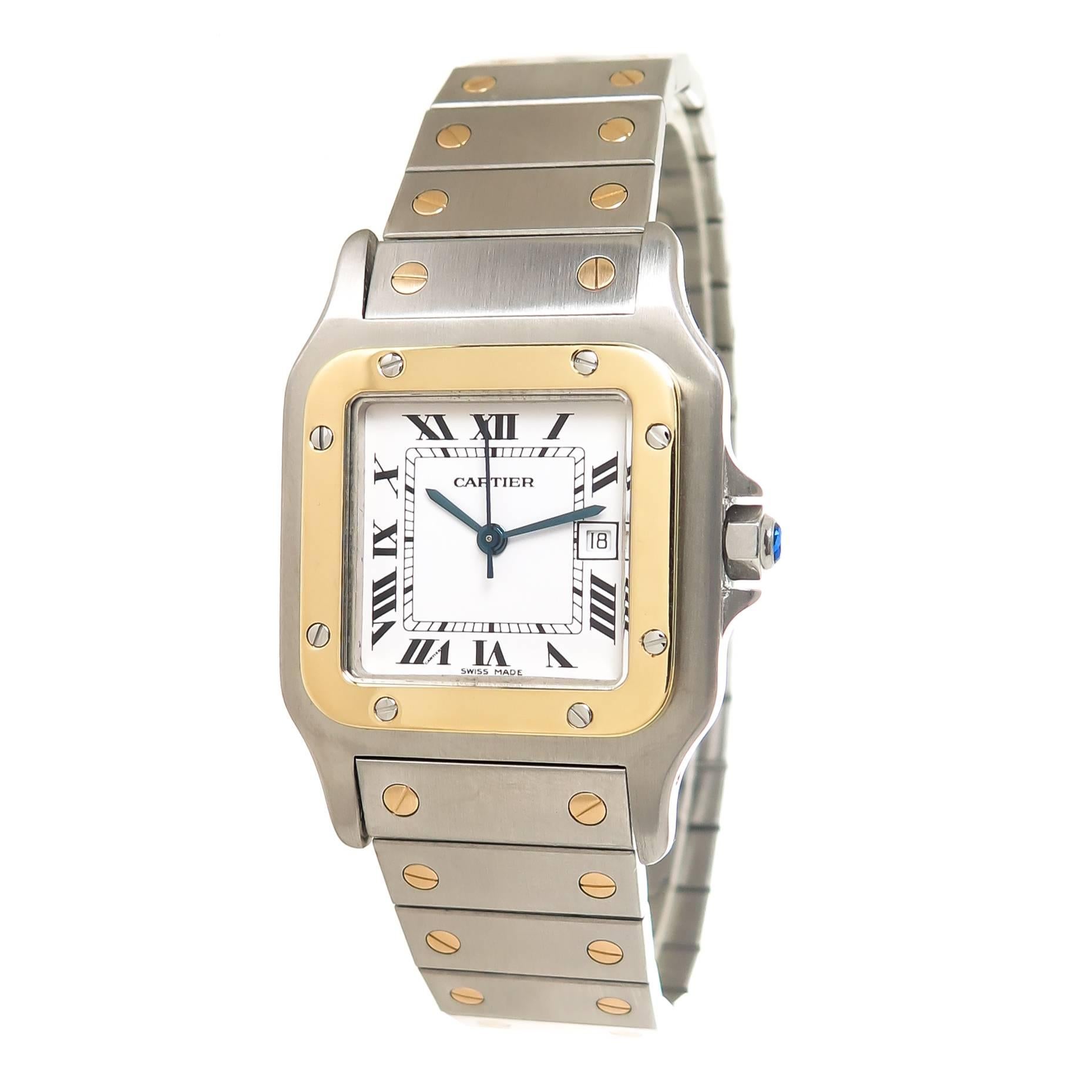 Cartier Santos Yellow Gold Stainless Steel Automatic Wristwatch