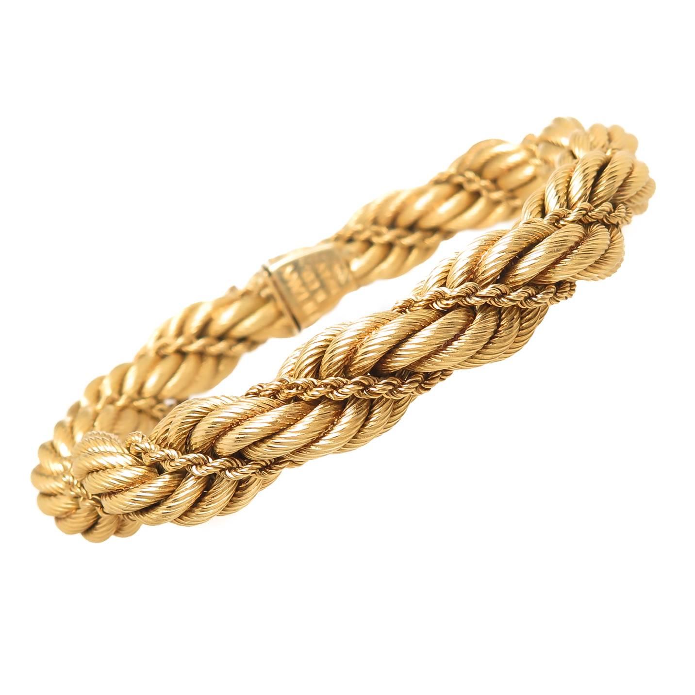 Tiffany & Co. Yellow Gold Large Twisted Rope Bracelet