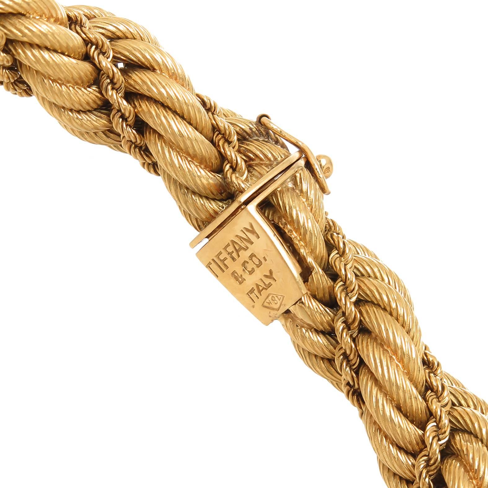 gold twisted rope bracelet