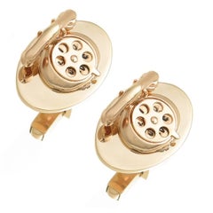 Yellow Gold Vintage Telephone Cufflinks, 1950s