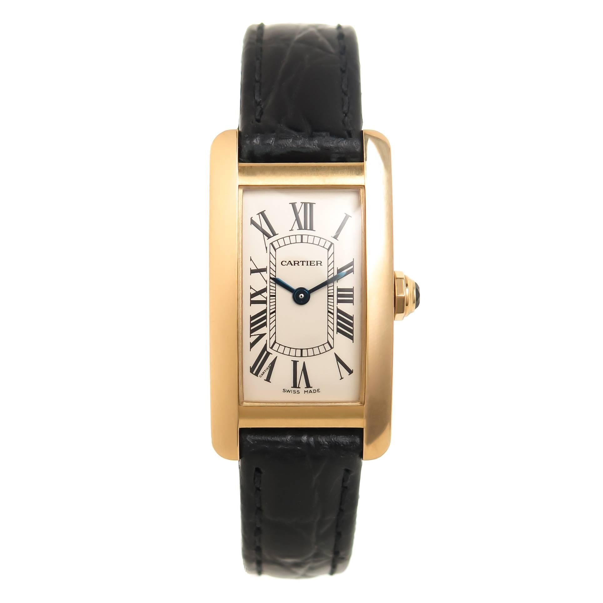 Cartier Ladies Yellow Gold Tank American Quartz Wristwatch