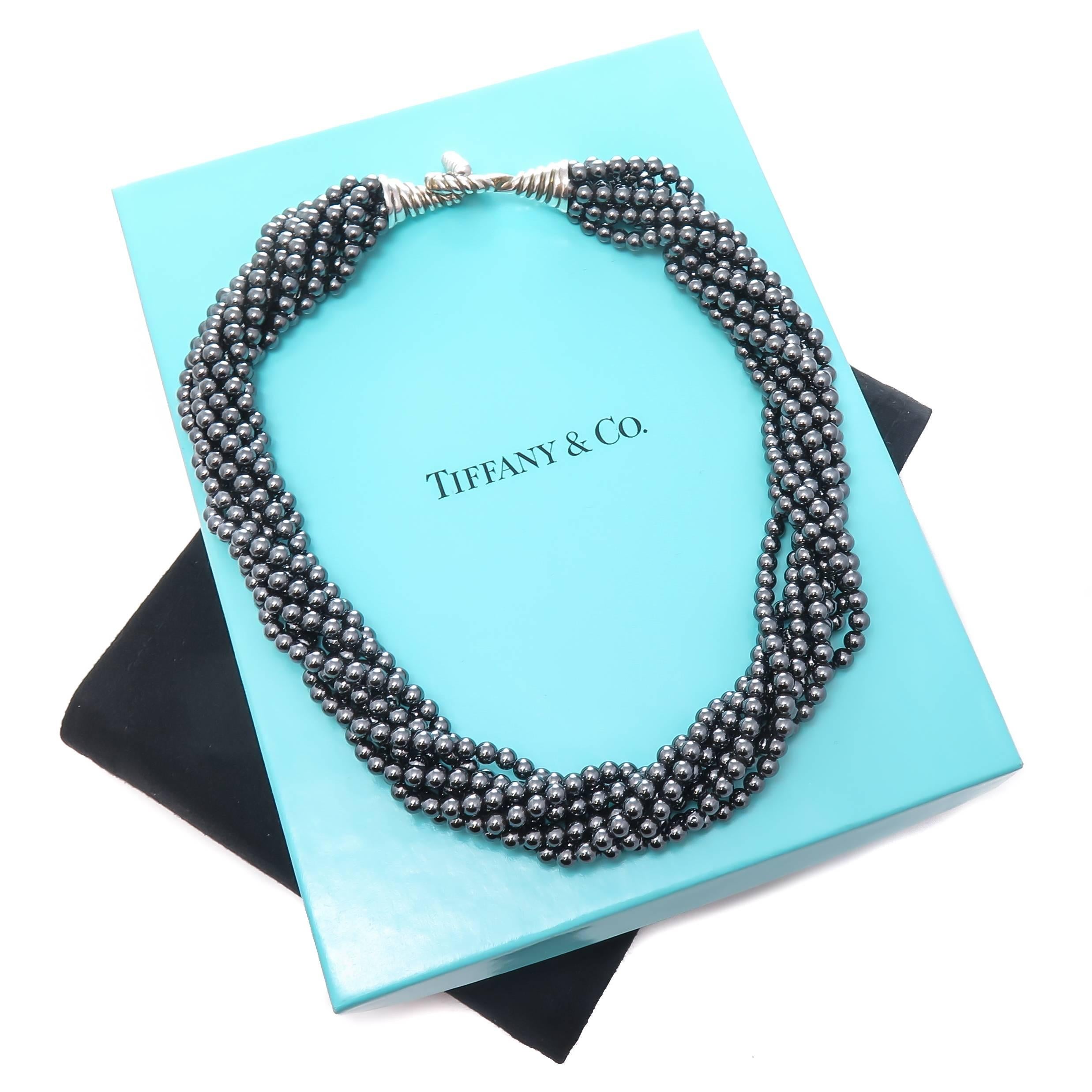 Women's Tiffany & Co. Hematite Bead Torsade Necklace