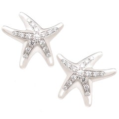 Tiffany & Co. Elsa Peretti Platinum and Diamond Starfish Earrings