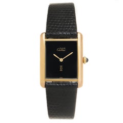 Cartier Vermeil Must De Cartier Classic Midsize Tank Wristwatch