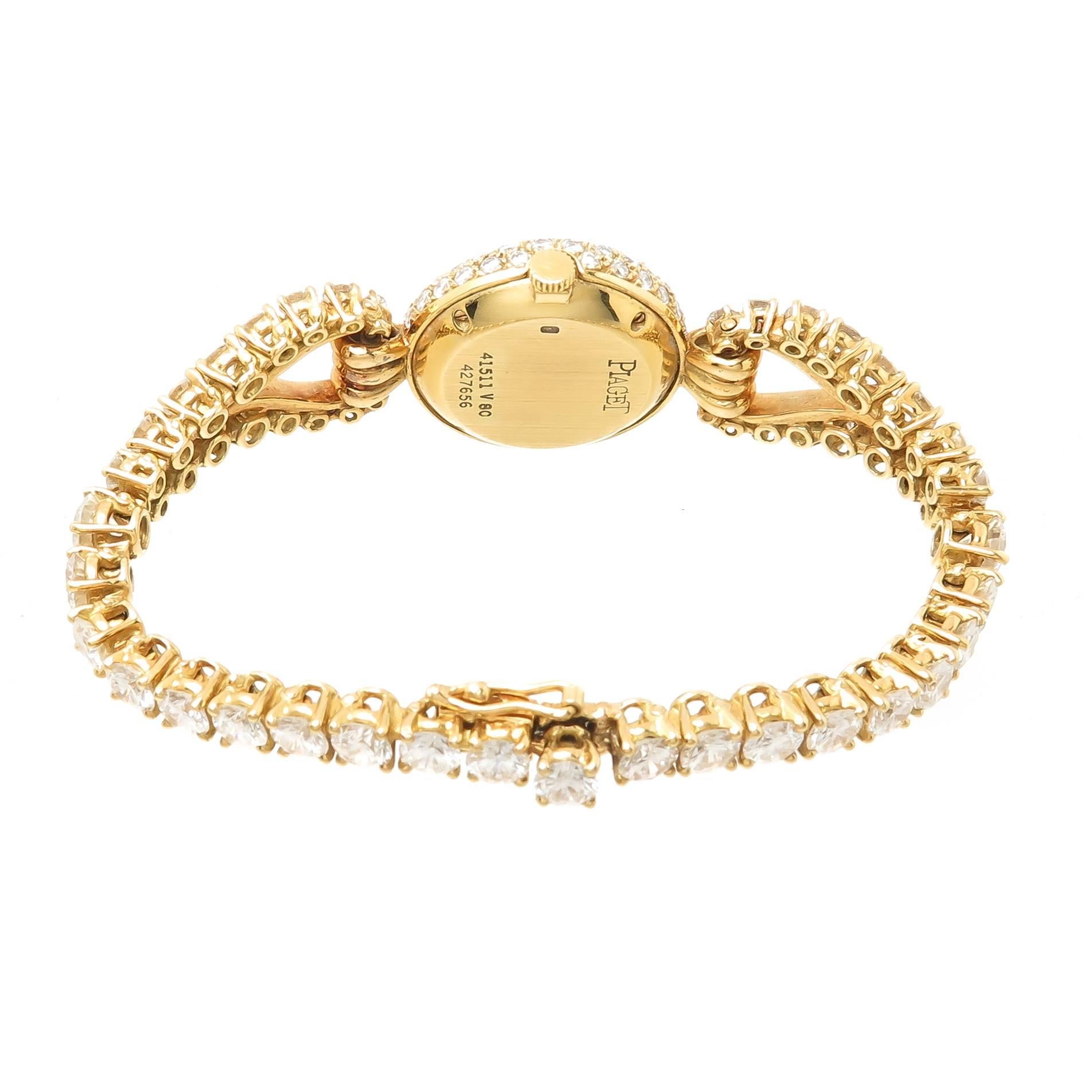 Piaget Ladies Yellow Gold Diamond Heart Classique Bracelet Quartz Wristwatch In Excellent Condition In Chicago, IL