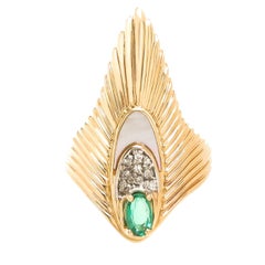 Erte Gold and Gem Set Rayonnement Ring