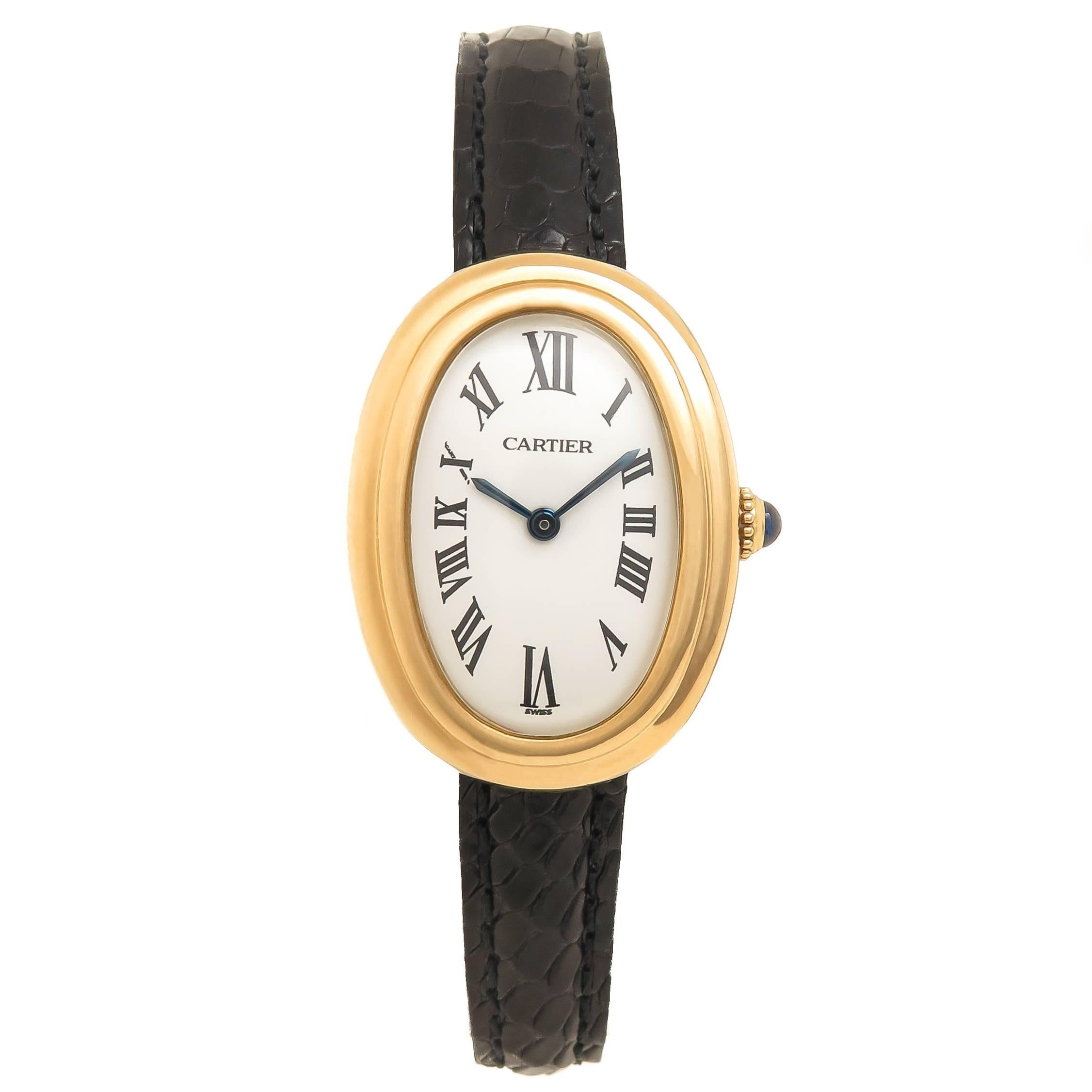 Cartier Ladies Yellow Gold Baignoire Manual Wind Wristwatch, circa 1980