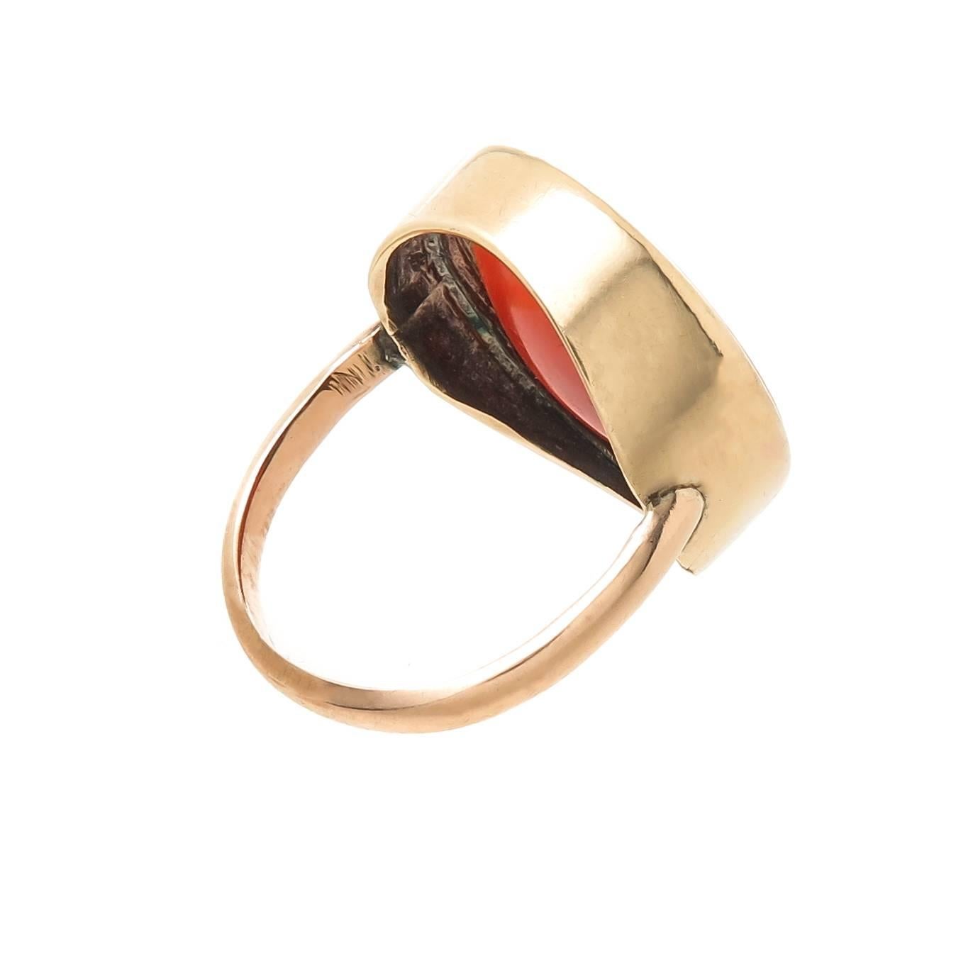 Classical Roman Georgian Yellow Gold and Carnelian Intaglio Ring