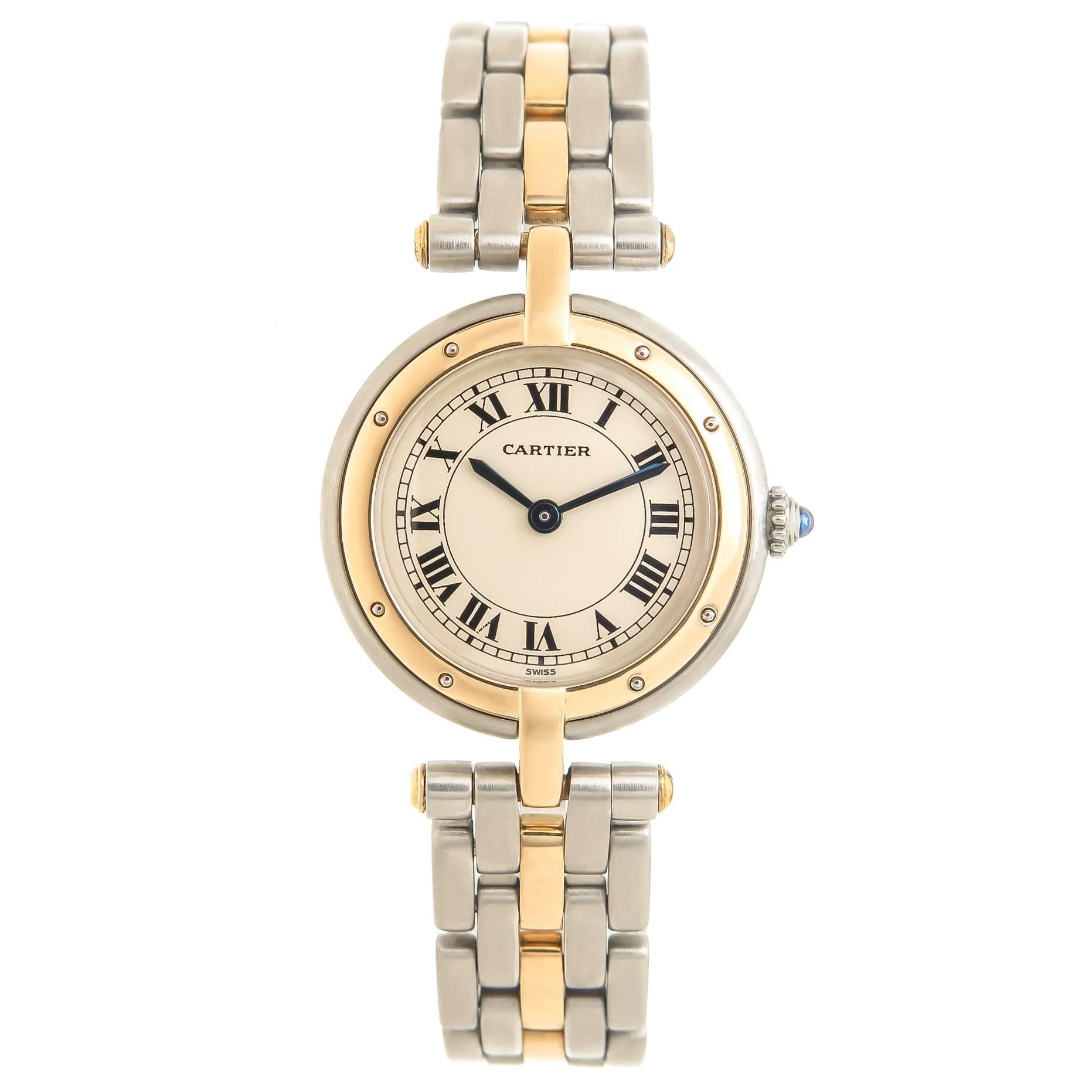 Cartier Ladies yellow Gold Stainless Steel Panther Ronde Quartz Wristwatch